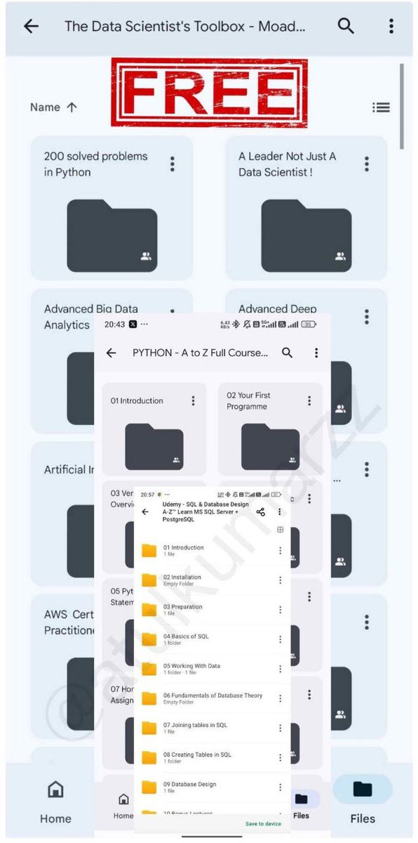 Prem (@premtechai) on Twitter photo ๐ฃ๐ฎ๐ถ๐ฑ ๐๐ผ๐๐ฟ๐๐ฒ ๐๐ฅ๐๐ (PART - 1 + 2 + 3 )
Only for Today offer !
1. Artificial Intelligence + Data Analyst
2. Machine Learning + Data Science
3. Cloud Computing + Web Development
4. Ethical Hacking + Hacking
5. Data Analytics + DSA
6. AWS Certified + IBM COURSE
7. ๐ฃ๐ฎ๐ถ๐ฑ ๐๐ผ๐๐ฟ๐๐ฒ ๐๐ฅ๐๐ (PART - 1 + 2 + 3 )
Only for Today offer !
1. Artificial Intelligence + Data Analyst
2. Machine Learning + Data Science
3. Cloud Computing + Web Development
4. Ethical Hacking + Hacking
5. Data Analytics + DSA
6. AWS Certified + IBM COURSE
7.