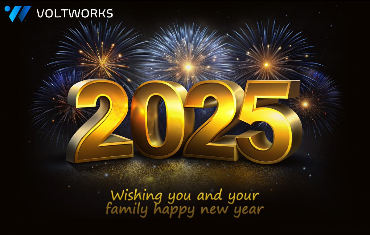 Happy New Year 2k25 from VoltWorks Family! May your year be filled with success, Innovation, and prosperity.
