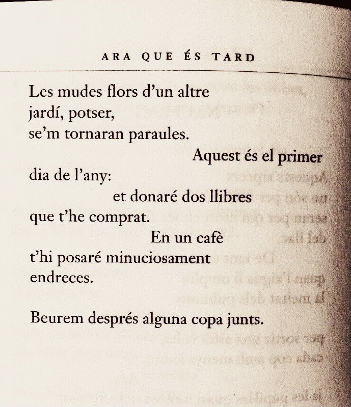 AlmelaVicent's tweet image. Joan Vinyoli, Ara que és tard.