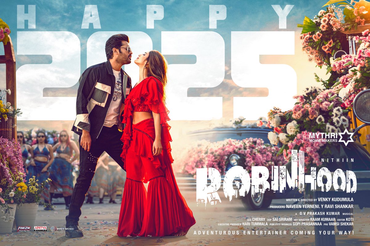 Sreeleela (@sreeleela14) on Twitter photo May this year be adventurous with new experiences and entertaining with boundless joy ✨
Team #Robinhood wishes you all a very Happy New Year ❤🔥
#Robinhood in cinemas soon 💥💥
<a href="/actor_nithiin/">nithiin</a> <a href="/sreeleela14/">Sreeleela</a> <a href="/VenkyKudumula/">Venky Kudumula</a> <a href="/gvprakash/">G.V.Prakash Kumar</a> <a href="/MythriOfficial/">Mythri Movie Makers</a> <a href="/SonyMusicSouth/">Sony Music South India</a> May this year be adventurous with new experiences and entertaining with boundless joy ✨
Team #Robinhood wishes you all a very Happy New Year ❤🔥
#Robinhood in cinemas soon 💥💥
<a href="/actor_nithiin/">nithiin</a> <a href="/sreeleela14/">Sreeleela</a> <a href="/VenkyKudumula/">Venky Kudumula</a> <a href="/gvprakash/">G.V.Prakash Kumar</a> <a href="/MythriOfficial/">Mythri Movie Makers</a> <a href="/SonyMusicSouth/">Sony Music South India</a>