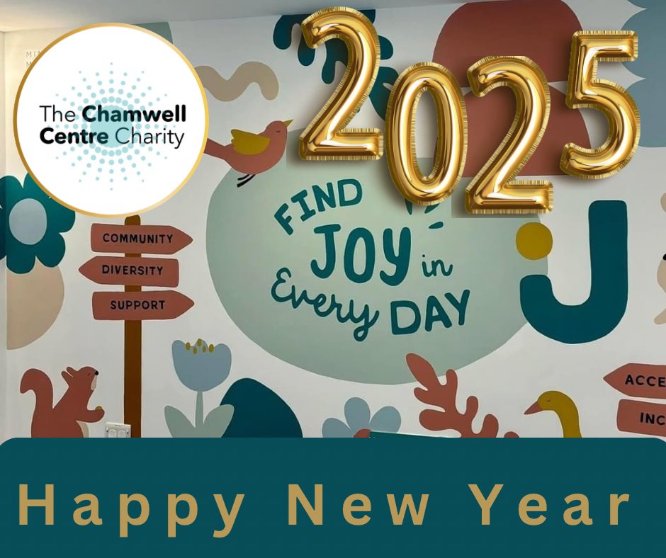 ChamwellCentre's tweet photo. Happy New Year from The Chamwell Centre Charity!

This year, let’s continue to Find Joy in Every Day by building a world where everyone feels seen, valued, and included. Here’s to a bright and inclusive 2025! 
#HappyNewYear #AccessibleInclusion #FindJoyInEveryDay I #Inclusion https://t.co/QcxaHnFvDB