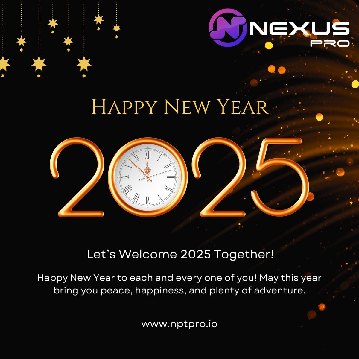 NexusProToken's tweet photo. ✨"Wishing you a New Year filled with hope, joy, and new opportunities! May 2025 be your best year yet!"🎊 https://t.co/9m7FUMsX8K