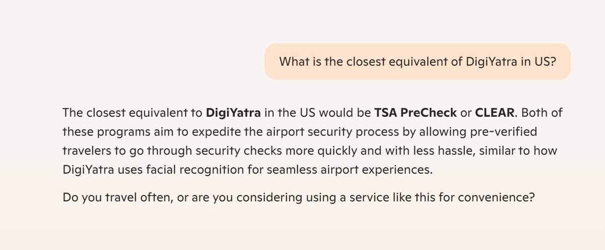 lavanyadeepak's tweet image. The closest equivalent of @DigiYatraOffice in #India is @TSA's #PreCheck or #Clear