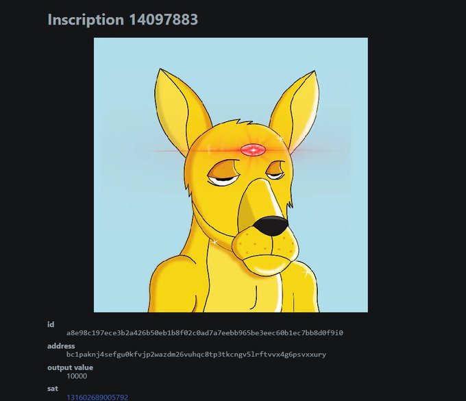 🦘The Genesis Inscription of the Ordz Kangaroo Den. 
an AI-enhanced #Ordinals / #NFT project is on it's way... Join the #Web3  Revolution and harness the power of AI with each mint! Keep your👀on <a href="/OrdzKangarooDen/">Ordz Kangaroo Den</a>  for details on our W/L. #NFTInnovation #OrdinalsInnovation