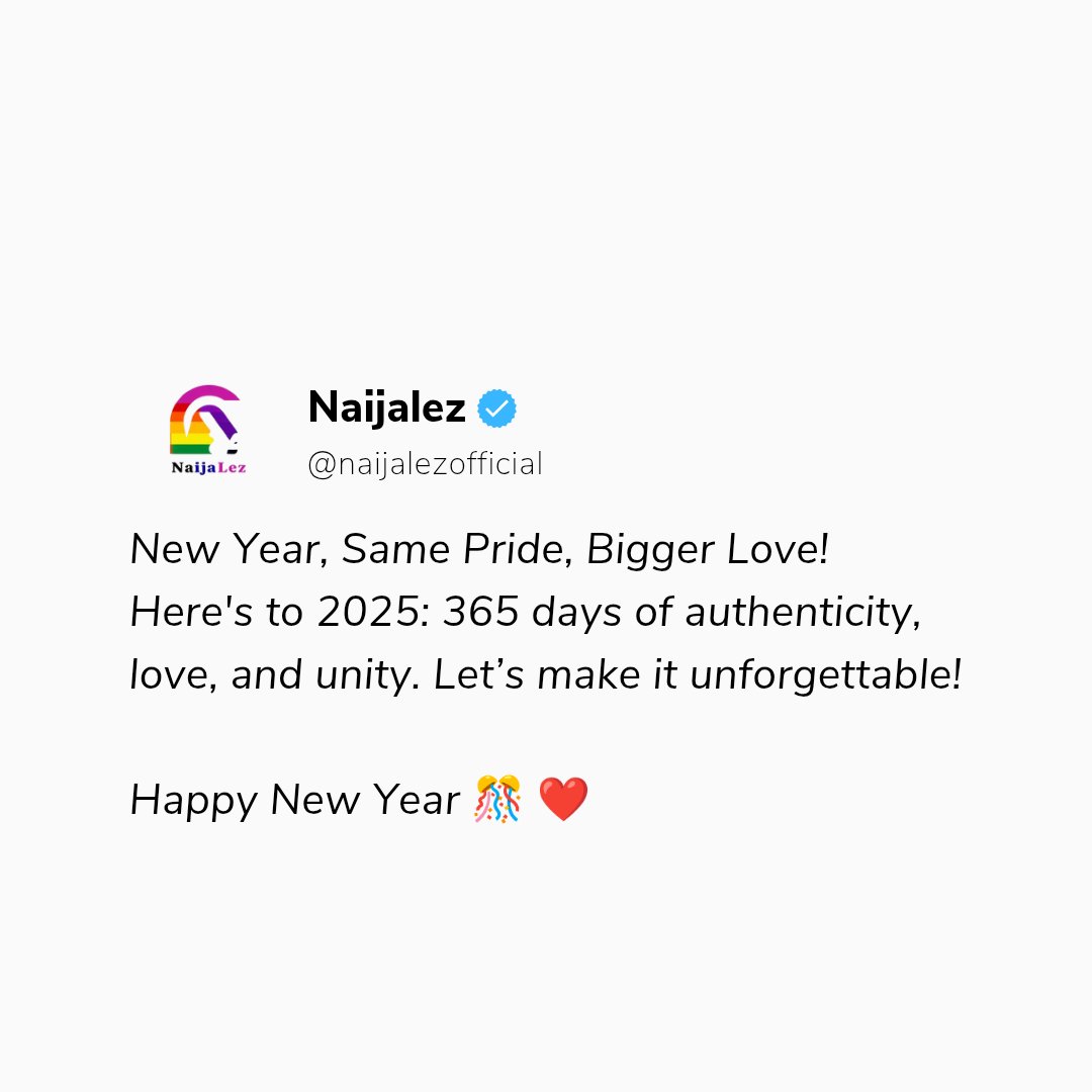 naijalez's tweet photo. Happy New Year 🎊❤️

#naijalez #HappyNewYear #happ https://t.co/ehNkC31Xf1