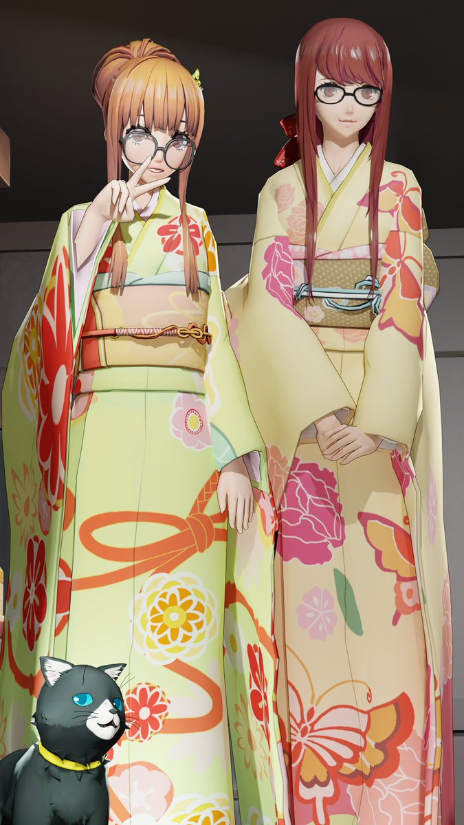 kimono royal happy new year [#p5 #futaba_sakura #sumire_yoshizawa ], image size:675x1200