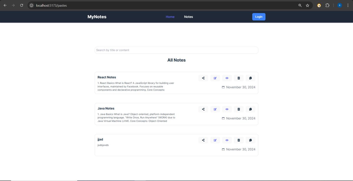 saurabh_s31's tweet image. #Day79/120 Of #SDEPrep Just launched the beta version of my NoteBin app on Vercel!
Live Project: note-bin-app.vercel.app
📌 Key Features:
View All Notes: Organized and accessible.
Update Notes:Edit and refine with ease.
View Single Note:Focus on what matters.
#ReactApp #webdev