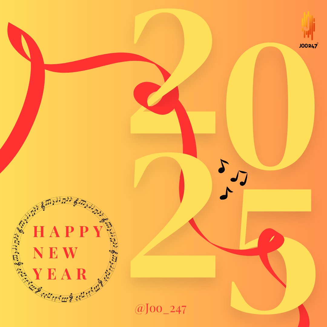 joo_247's tweet photo. Happy New Year from Joo247!🎶🎉  

As we step into 2025, let the music guide your journey! Thank you for being part of our community. Here’s to a year filled with unforgettable melodies and new experiences!  

#HappyNewYear #Joo247 #Music #explore #trending #joyiscoming #fido https://t.co/rWVMcoACGV