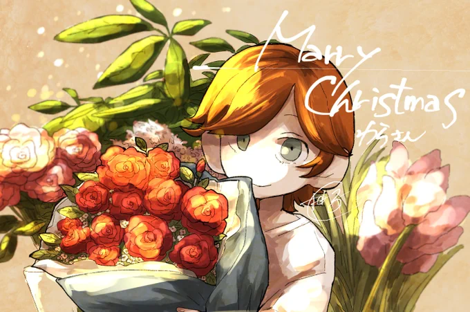 クリスマスとっくに過ぎてゴメン!のわらさんと交換した王子くん!花屋さんで花を購入している王子くんです 