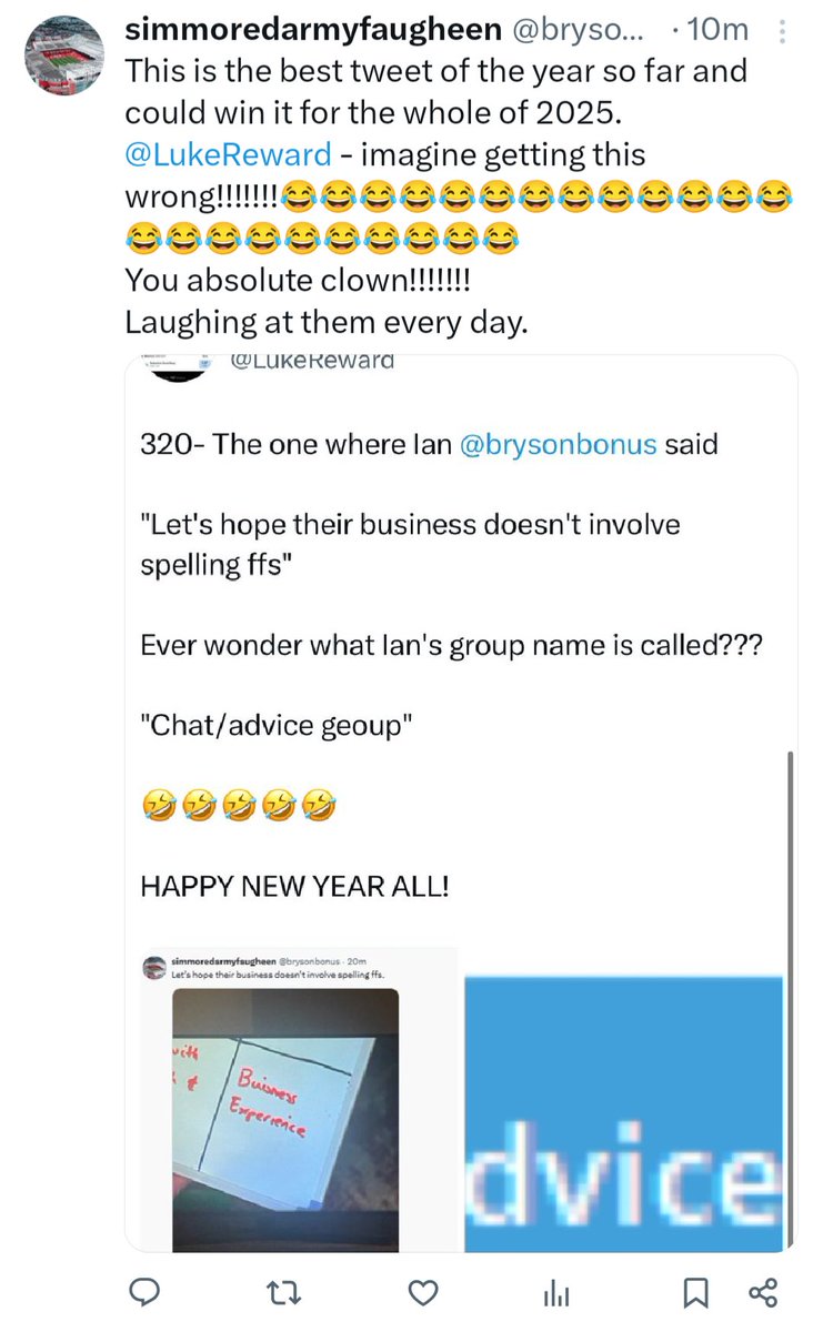 LukeReward's tweet image. Oh Ian  @brysonbonus😢😢. Take your own advice. Admit you can't spell GROUP and let's move on. Everyone that's been in your group will have seen it you fool!! Just proving that you can't be trusted
