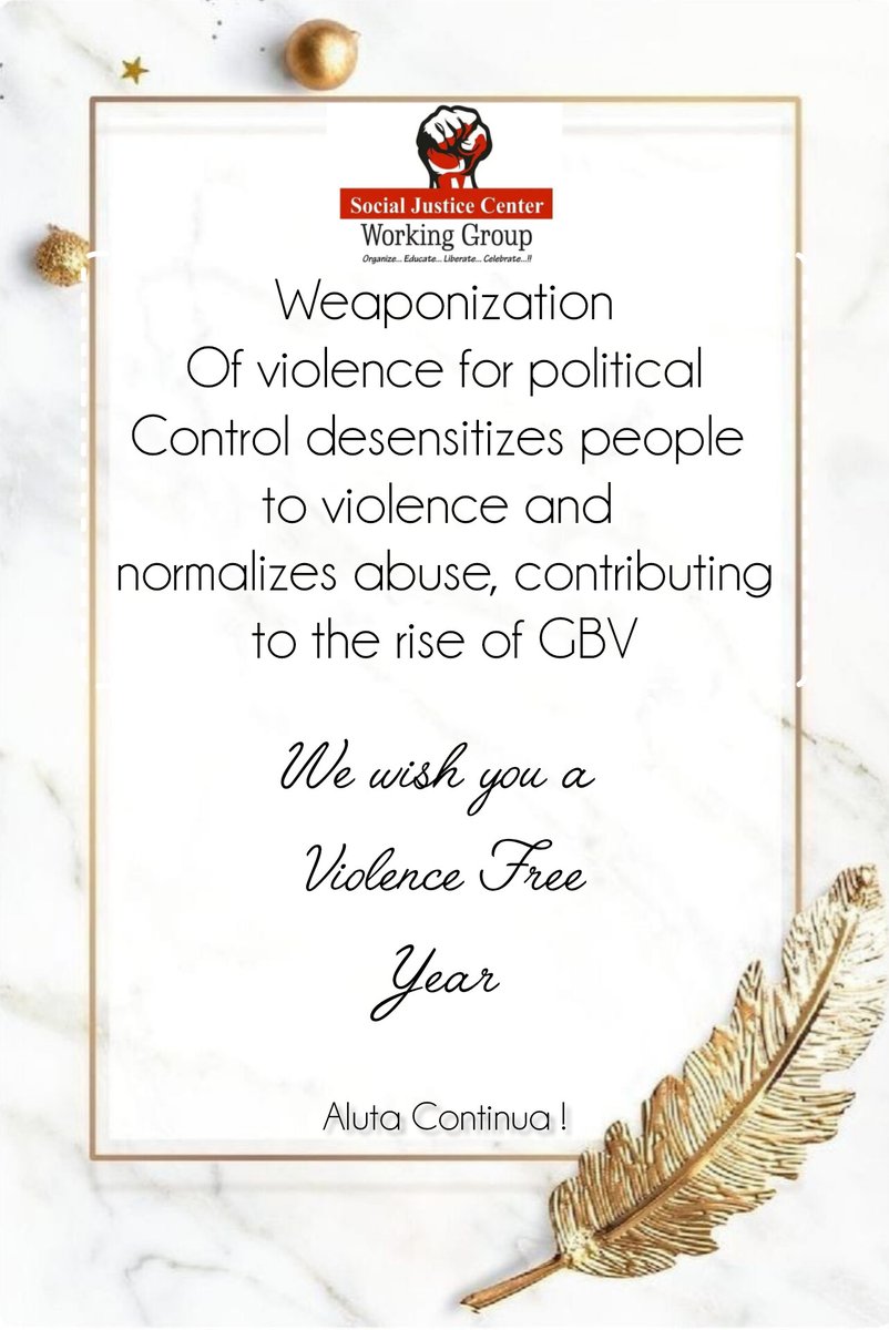 Social Justice Centres GBV Committee wishes you a Violence Free 2025🎉
Let's #EndAbductionsKe, #EndFemicideKe, #EndExtraJudicialKillingsKe
We demand that the state and law enforcement agencies to stop weaponizing violence to silence dissent and intimidate.
#EndGBV