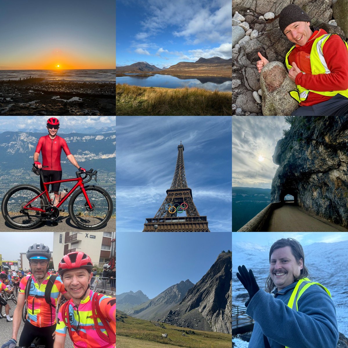 Happy New Year. Some nice memories from 2024: fieldwork in Cumbria &amp; the NW Highlands, my new bike Ana, the Olympics, cycling in the Vercors, Alpe d’Huez with Luc for the Tour de France Femmes, up the Galibier, &amp; in the field with my pal Toby who’ll be much missed in Glasgow.