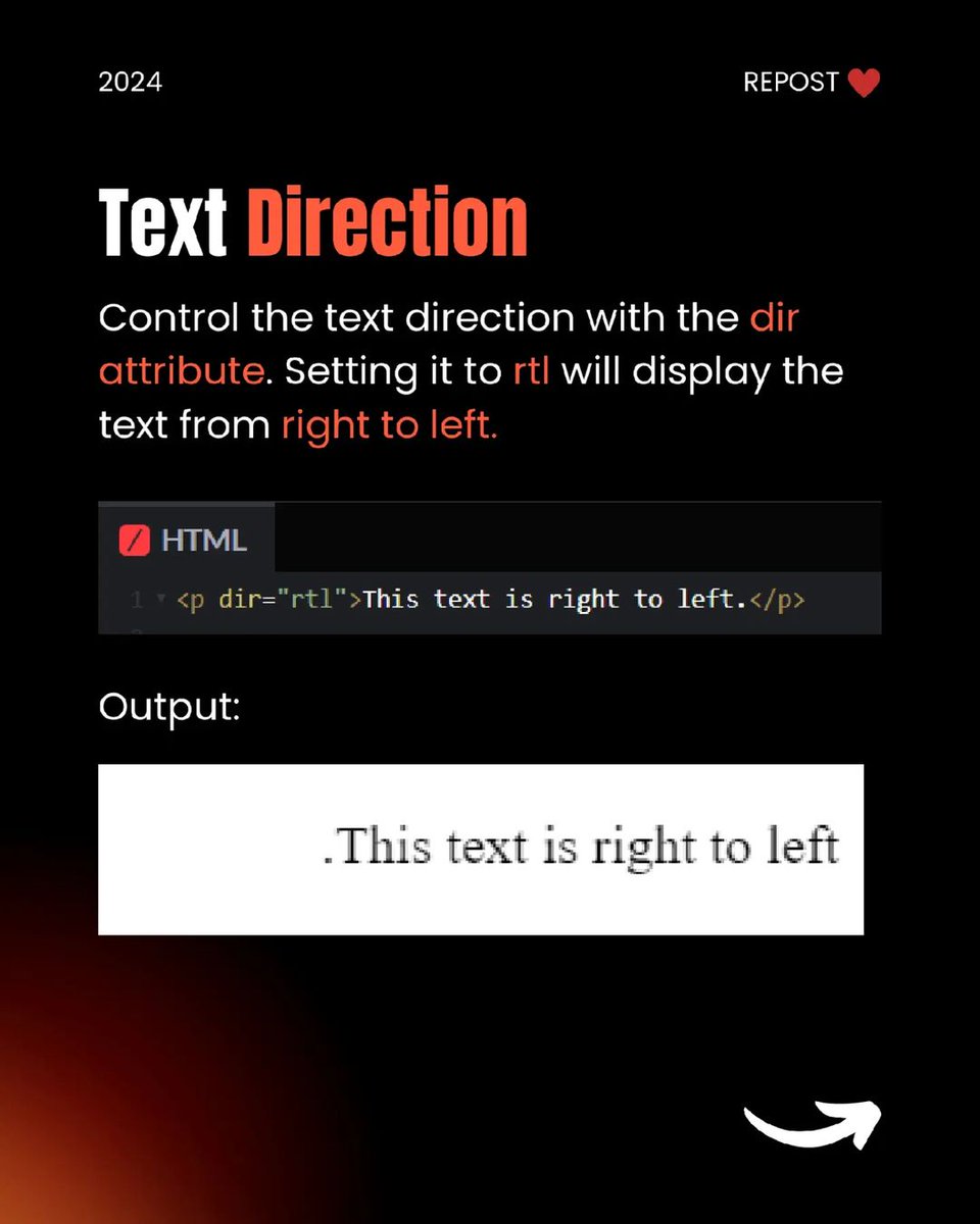 Pakistaniabrar's tweet image. Text Direction #coding #foryoupage #htmlcsscode #htmlcssjavascript #htmlcss #html #frontend #frontenddeveloper #frontenddevelopment