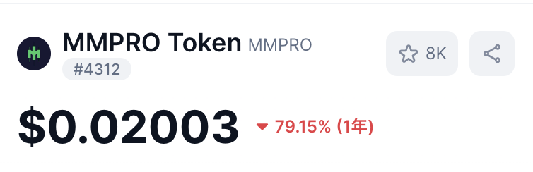 OriginCryptoX's tweet photo. $MMPRO #MMPRO @MarketmakingX
The one-year performance of this token has been very disappointing.
It is a desperate situation for this token to have broken the support line created over a long period of time.
It is unlikely to recover anytime soon. https://t.co/il1KXhgAgB