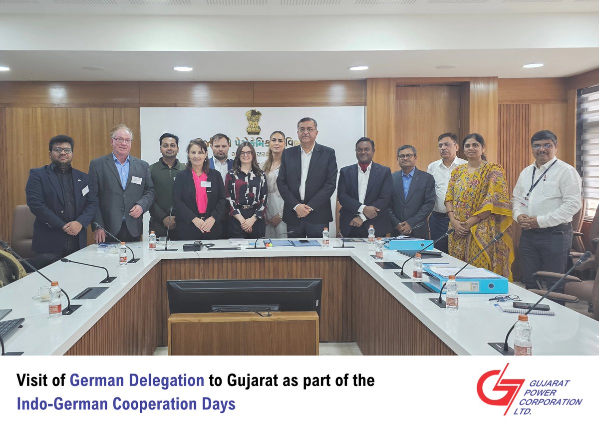 Gujarat recently hosted a German business delegation to explore investment &amp; cooperation of Green Hydrogen in Gujarat! Led by Shri S.J. Haider, ACS, Energy Dept., &amp; Shri Arun Mahesh Babu, IAS, MD, GPCL, the State aims to make India a global hub for Green Hydrogen.
 #GreenHydrogen