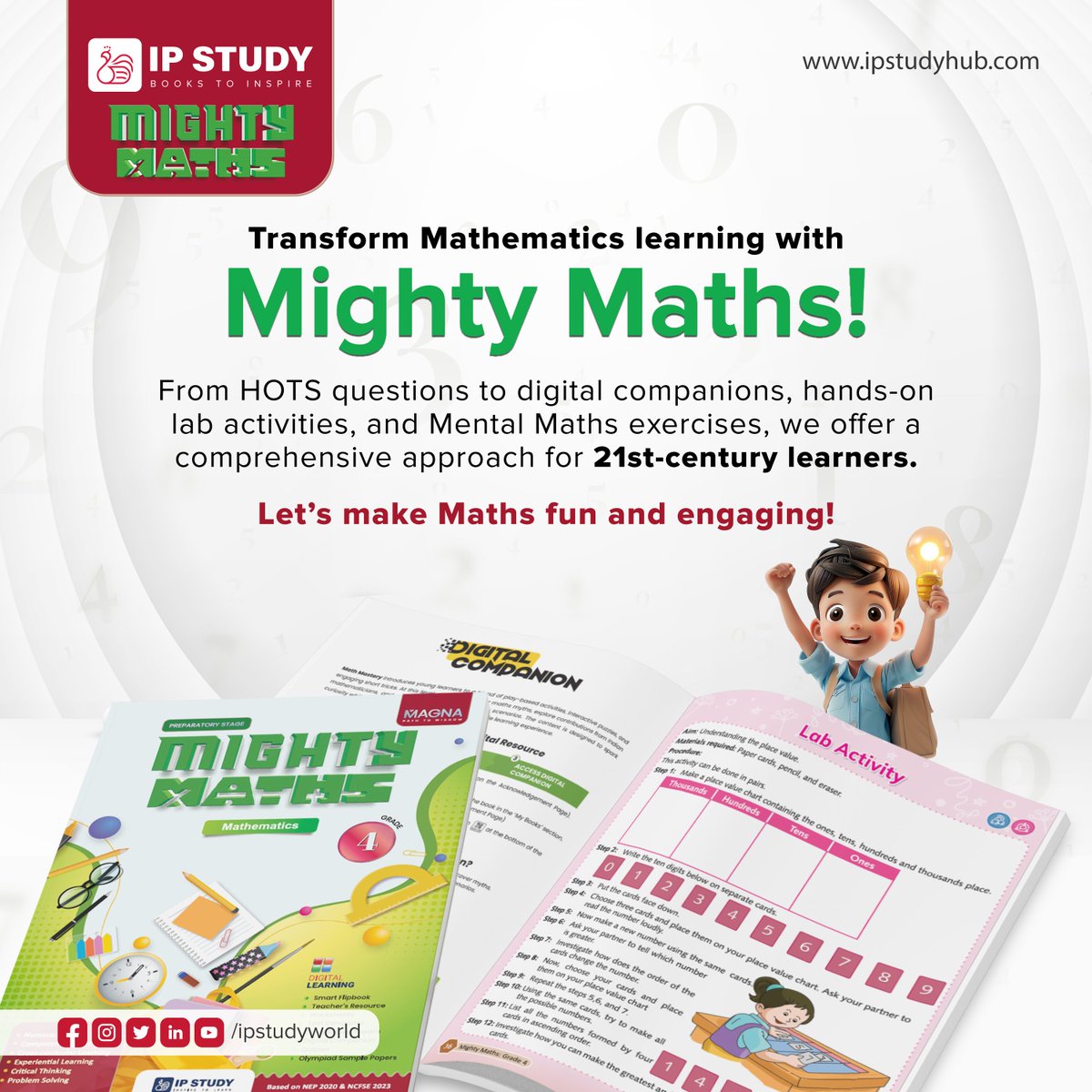 IPStudyWorld's tweet image. ✨ Unlock the joy of learning with Mighty Maths! 🌟 From HOTS questions to interactive labs &amp;amp; digital companions, we make Math fun &amp;amp; engaging for 21st-century learners. 🧮 Let’s turn Maths into an adventure!

#MightyMaths #FunWithNumbers #21stCenturyLearning #MathForKids