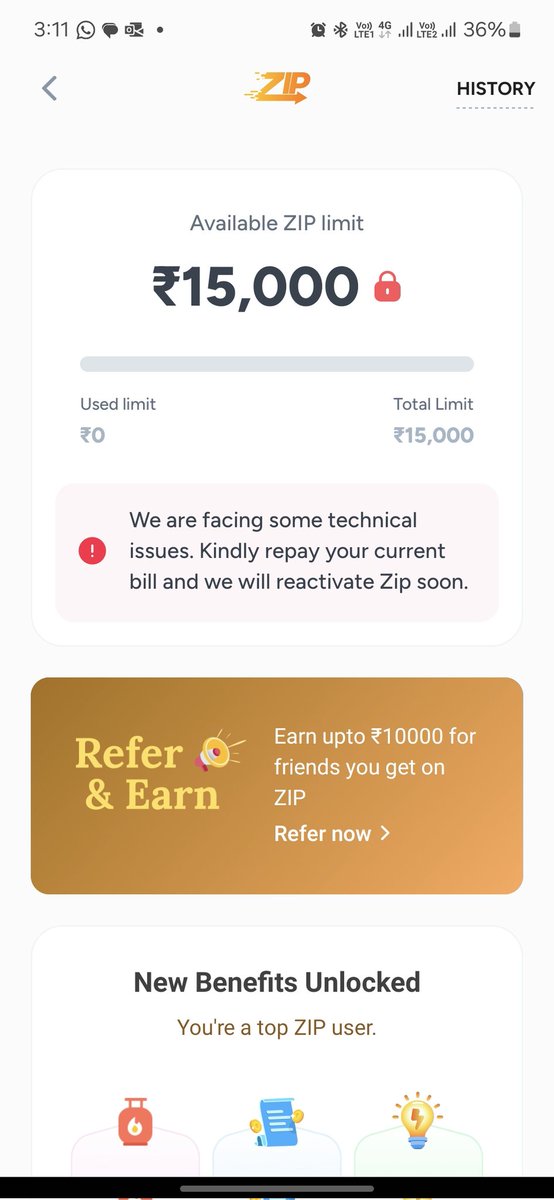 EhsaanArfin's tweet photo. @MobiKwik why am I getting this error although I have no bill due? https://t.co/UhiOyIS2vX
