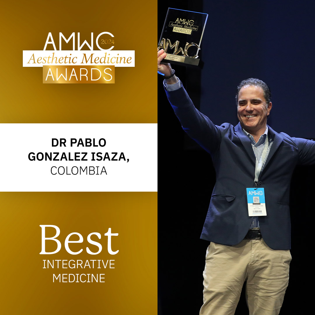 🎉 Huge congratulations to Dr. Pablo Gonzalez, Mexico, for winning the "Best Integrative Medicine" award at AMWC 2024 in Monaco! 🌟  
Are you inspired to showcase your own innovations? Applications for the 2025 AMWC Awards are open!