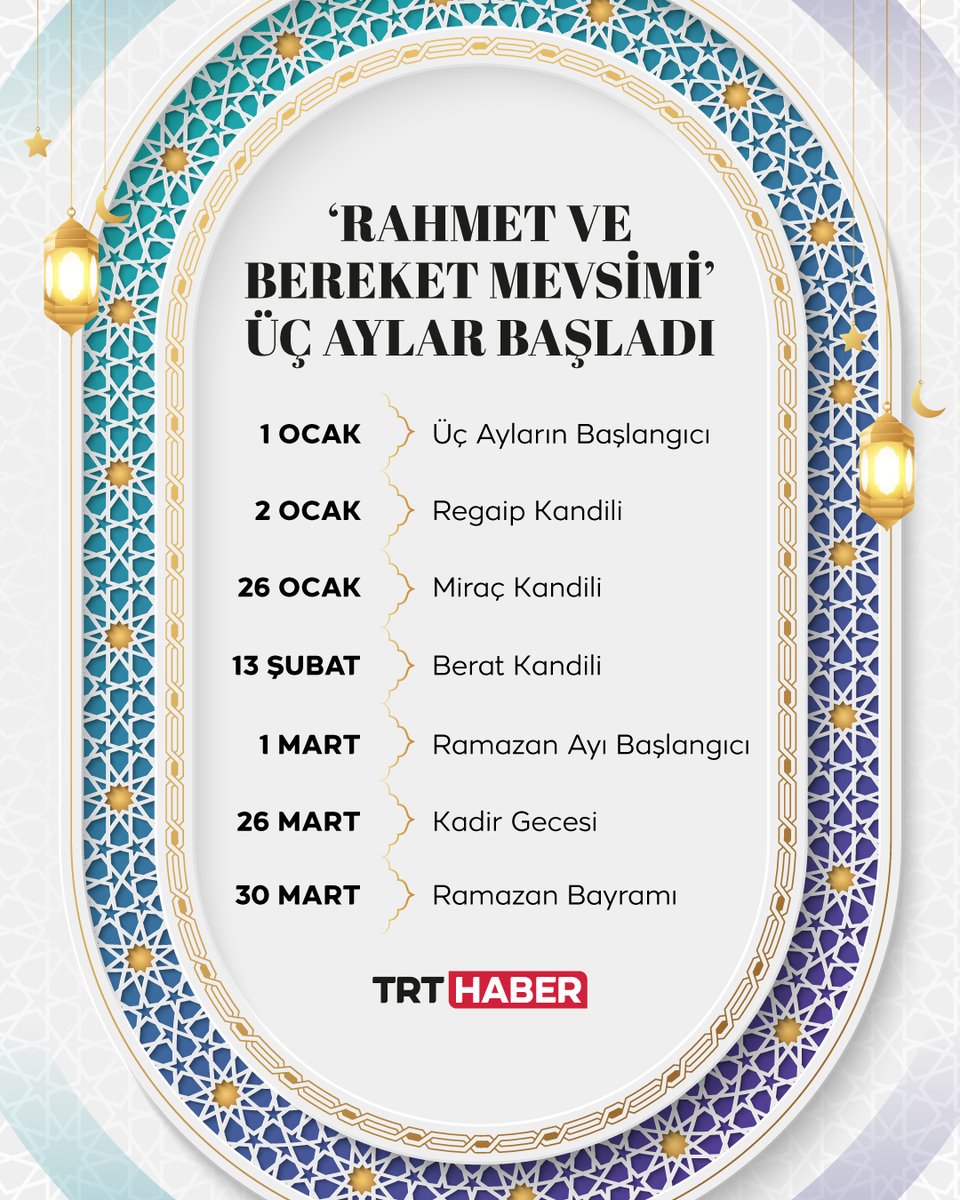 trthaber's tweet photo. Ramazan'ın habercisi üç aylar başladı. https://t.co/Ka6mMrUqHP