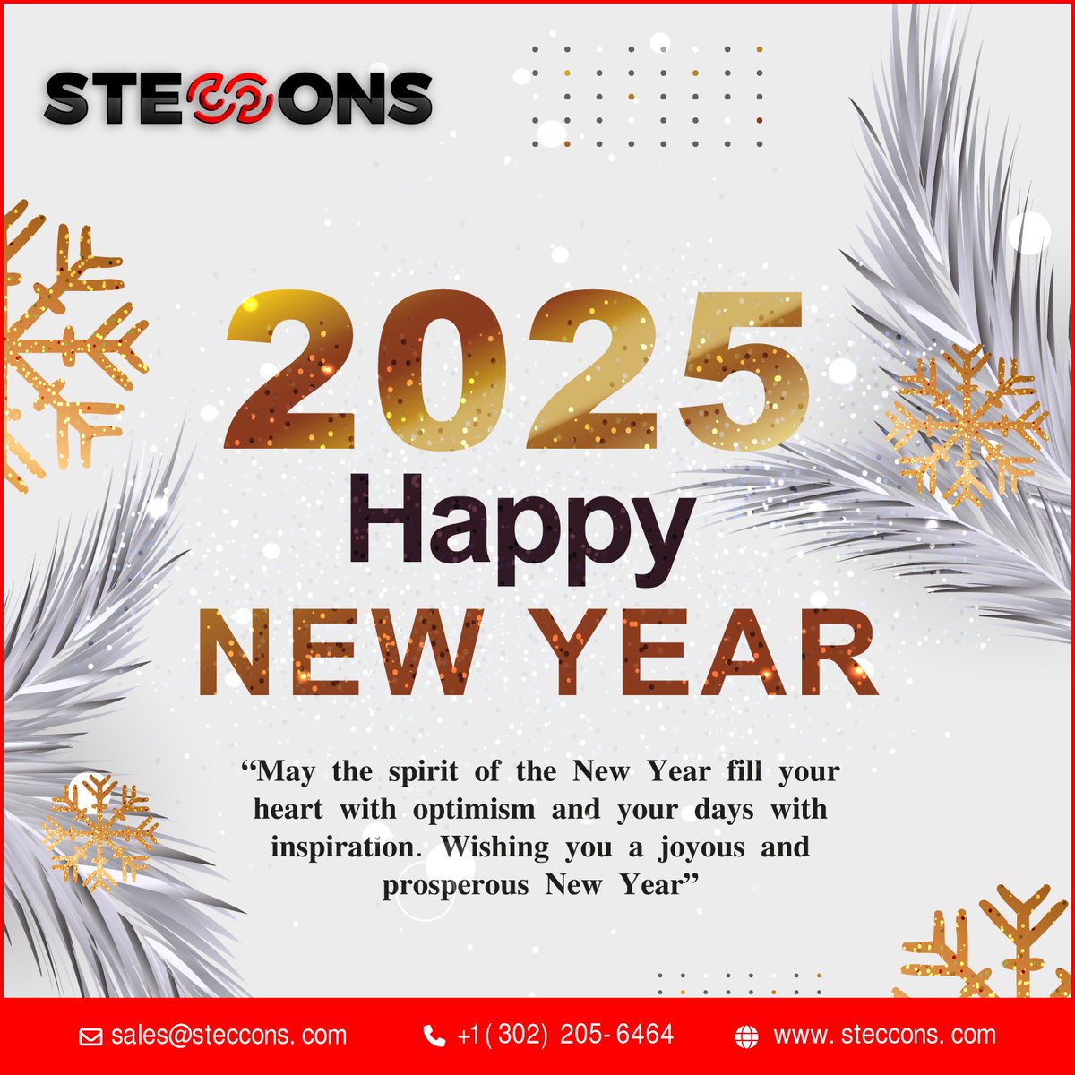 StecconsTech's tweet image. Happy New Year 2025!

Wishing you a year filled with success, growth, and new opportunities.

#HappyNewYear #HappyNewYear2025 #NewYearWishes #success #growth #Prosperity