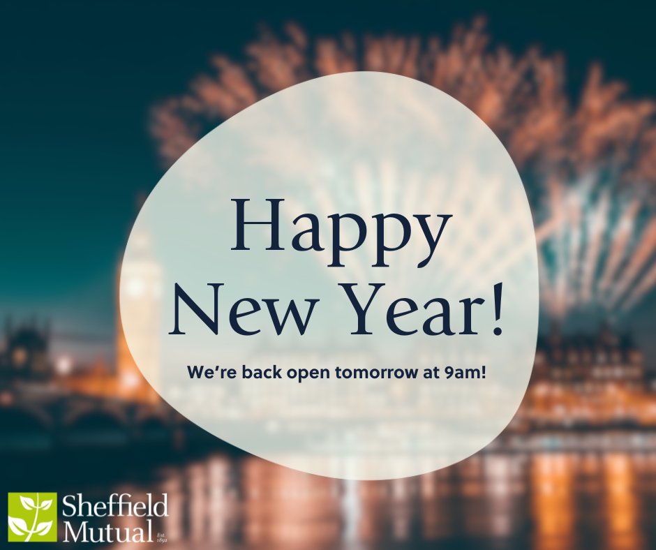Happy New Year from the Sheffield Mutual team! 🎉✨ Cheers to a happy and healthy 2025!