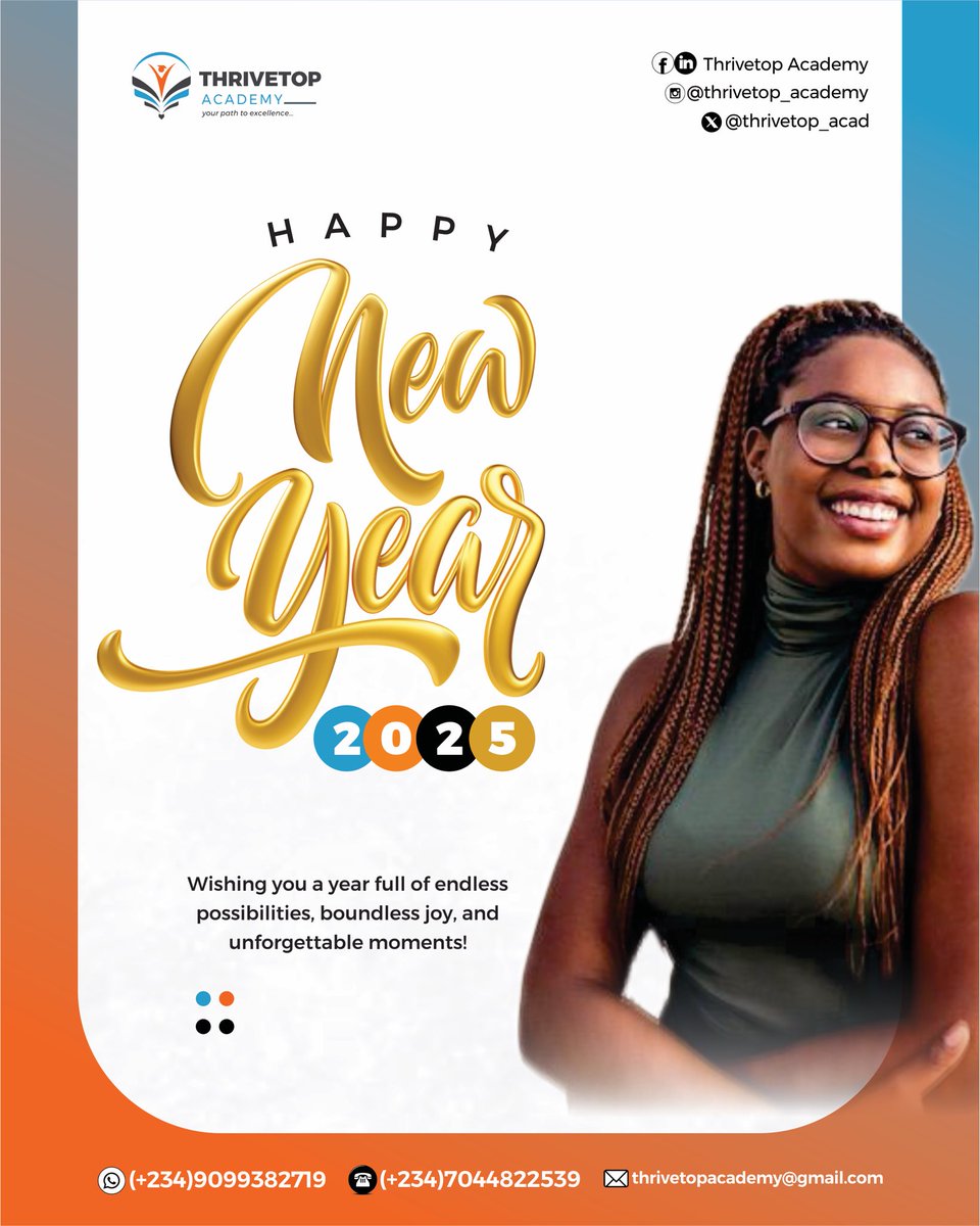 thrivetop_acad's tweet image. From Thrivetop Academy: 🥳🥳🥳
We wish our wonderful tutors, parents, students, friends, and family a HAPPY NEW YEAR! 🤭💃🏽💃🏽

May this New Year bring endless fun, success, and amazing memories for all of us.Wishing you a bright and cheerful 2025!
#new #newyear #happynewyear