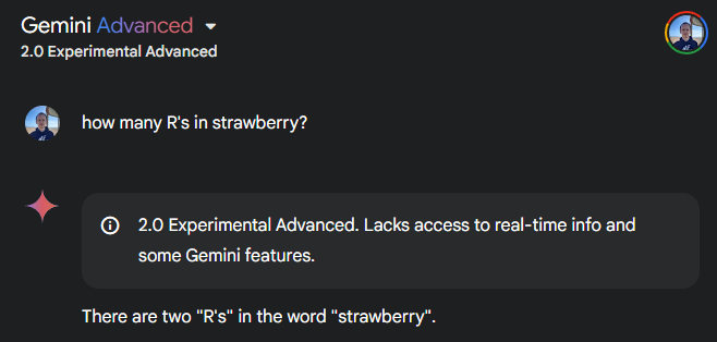 The true test of intelligence. Gemini 2.0 still fails it. I wonder if o3 will pass.