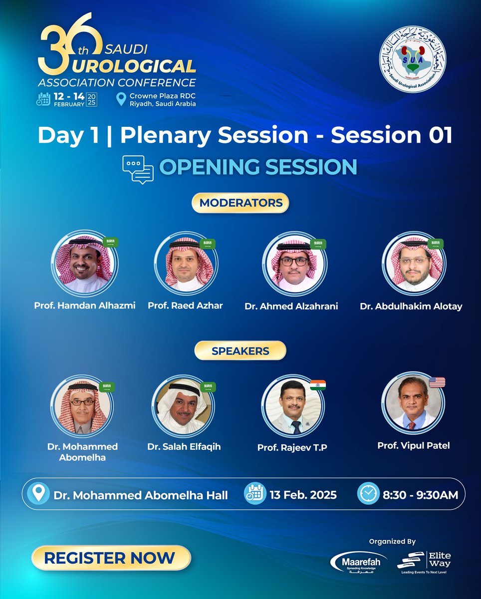 Elite MedPulse (@elitemedpulse) on Twitter photo 🌟 Don’t Miss the Opening Session!
Begin the 36th SUAC with impactful discussions.
📅 13 February 2025
📍 Plenary Session, Dr. Mohammed Abo Melha Hall, Crowne Plaza RDC, Riyadh
🔗 Register now and secure your spot! suac-sa.com/registration/
<a href="/profhamdanh/">أ.د.حمدان الحازمي الحربي(Prof. Hamdan ALHAZMI)</a> <a href="/raedazhar/">Prof. Raed Azhar | أ.د. رائد أزهر</a> <a href="/drzahrani/">Ahmed Alzahrani</a> 🌟 Don’t Miss the Opening Session!
Begin the 36th SUAC with impactful discussions.
📅 13 February 2025
📍 Plenary Session, Dr. Mohammed Abo Melha Hall, Crowne Plaza RDC, Riyadh
🔗 Register now and secure your spot! suac-sa.com/registration/
<a href="/profhamdanh/">أ.د.حمدان الحازمي الحربي(Prof. Hamdan ALHAZMI)</a> <a href="/raedazhar/">Prof. Raed Azhar | أ.د. رائد أزهر</a> <a href="/drzahrani/">Ahmed Alzahrani</a>