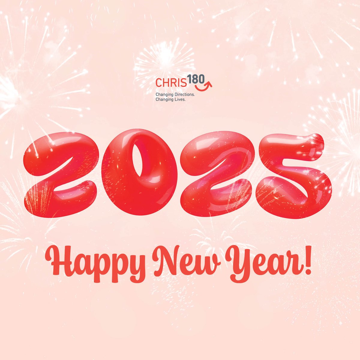 CHRIS180_Change's tweet image. 🎉 Happy New Year from CHRIS 180!  Thanks for your support in 2024—your generosity made a lasting impact. We are excited for 2025 and the chance to continue our mission. Cheers to hope, growth and new opportunities! #HappyNewYear #CHRIS180