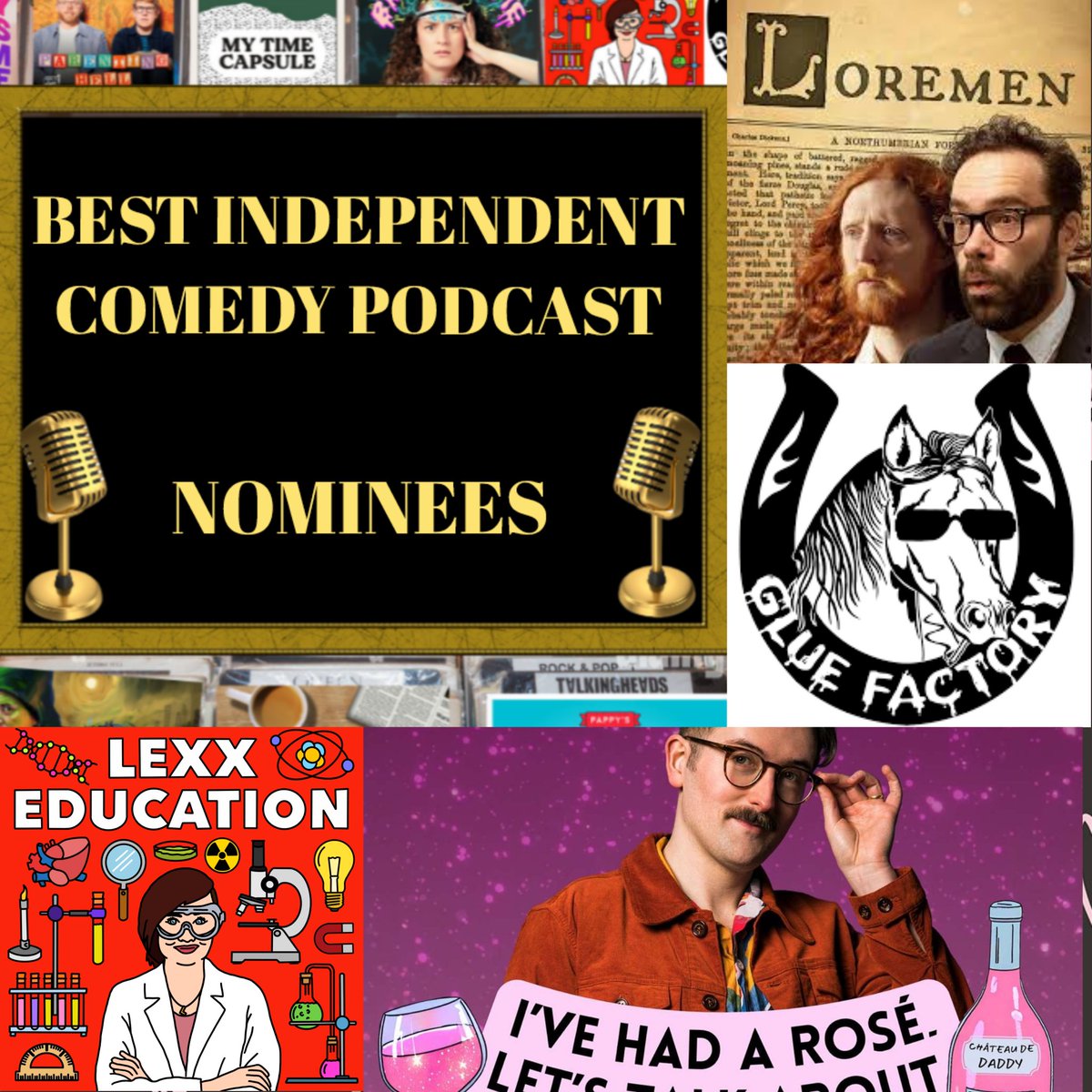 #ComedyPodcastAwards

Best Independent Comedy Podcast 

Your nominees are:

<a href="/LoremenPod/">The Loremen Podcast</a> 
<a href="/MisterABK/">Alasdair Beckett-King</a> 
<a href="/JamesShakeshaft/">James Shakeshaft</a> 

<a href="/GluePodcast/">Glue Factory Podcast</a> 
<a href="/Milo_Edwards/">milo edwards</a> 
<a href="/pierrenovellie/">Pierre Novellie</a> 
<a href="/rocknrolga/">Olga Koch</a> 

<a href="/LexxEducation/">Lexx Education</a> 
<a href="/lauralexx/">Laura Lexx - Touring NOW!</a> 

<a href="/ivehadarose/">ivehadarose</a> 
<a href="/MrSamLake/">Sam Lake (no, not that one) 🏳️‍🌈</a>