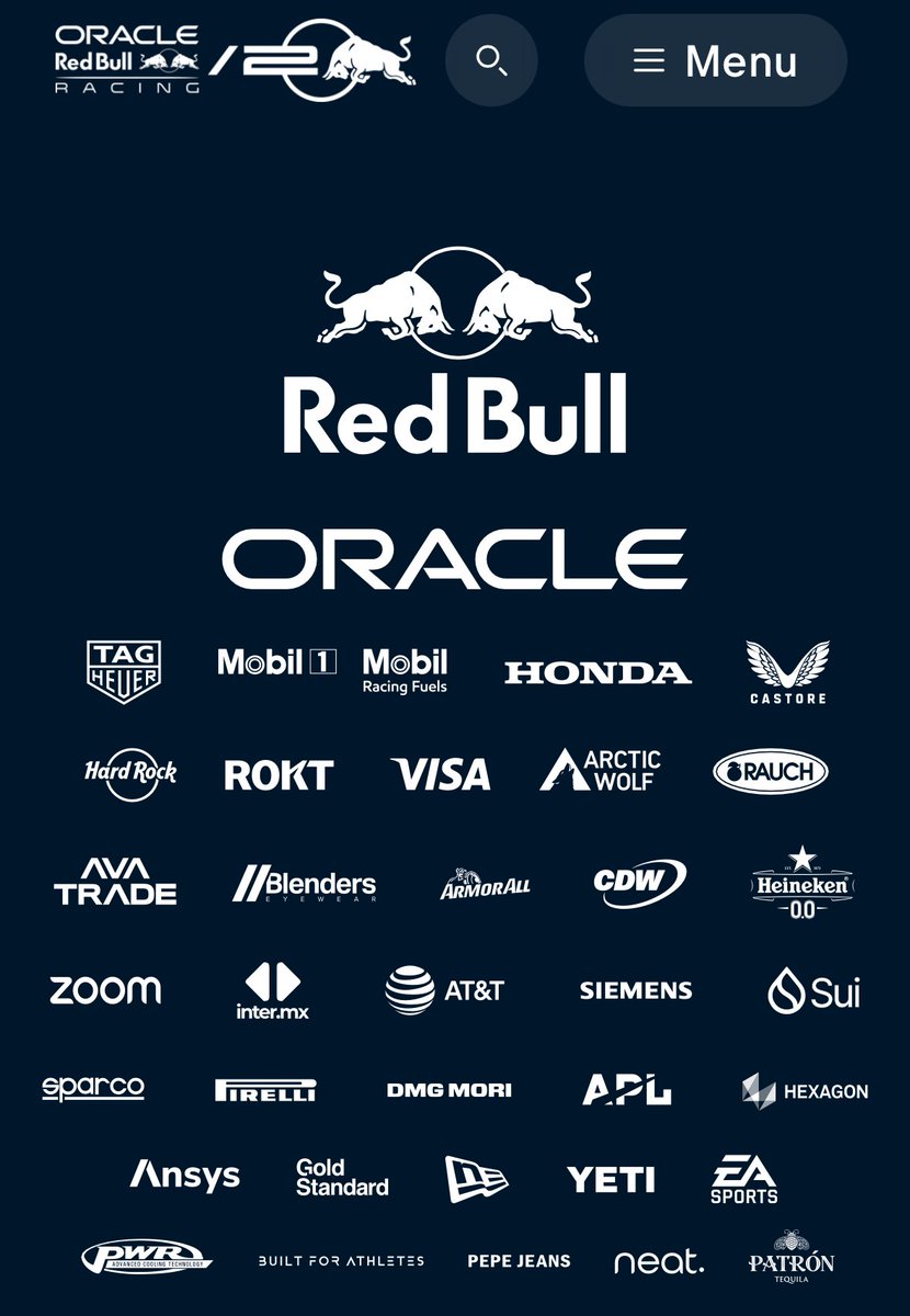 Bybitが2025年に向けてRedBullRacingのパートナーリストから外された 👀 この暗号通貨プラットフォームは、2022年初めに1億5000万ドル相当(約235.5億円)と報じられる複数年契約でチームに加わった。  ※claro等ペレス関連も消えてる🫠