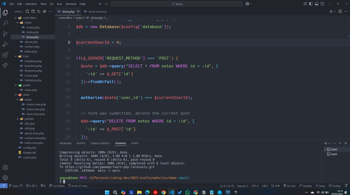 webdevprogress's tweet image. Hari ke-1 Belajar Web Development.
Motivasi yg muncul di awal taun adalah alasan yg tepat buat improve skills dan bs berkembang dr taun2 sebelumnya.  Gue putuskan buat belajar web development mulai dari PHP dan selalu push ke GitHub tiap progressnya. Belajar PHP di YT laracast.