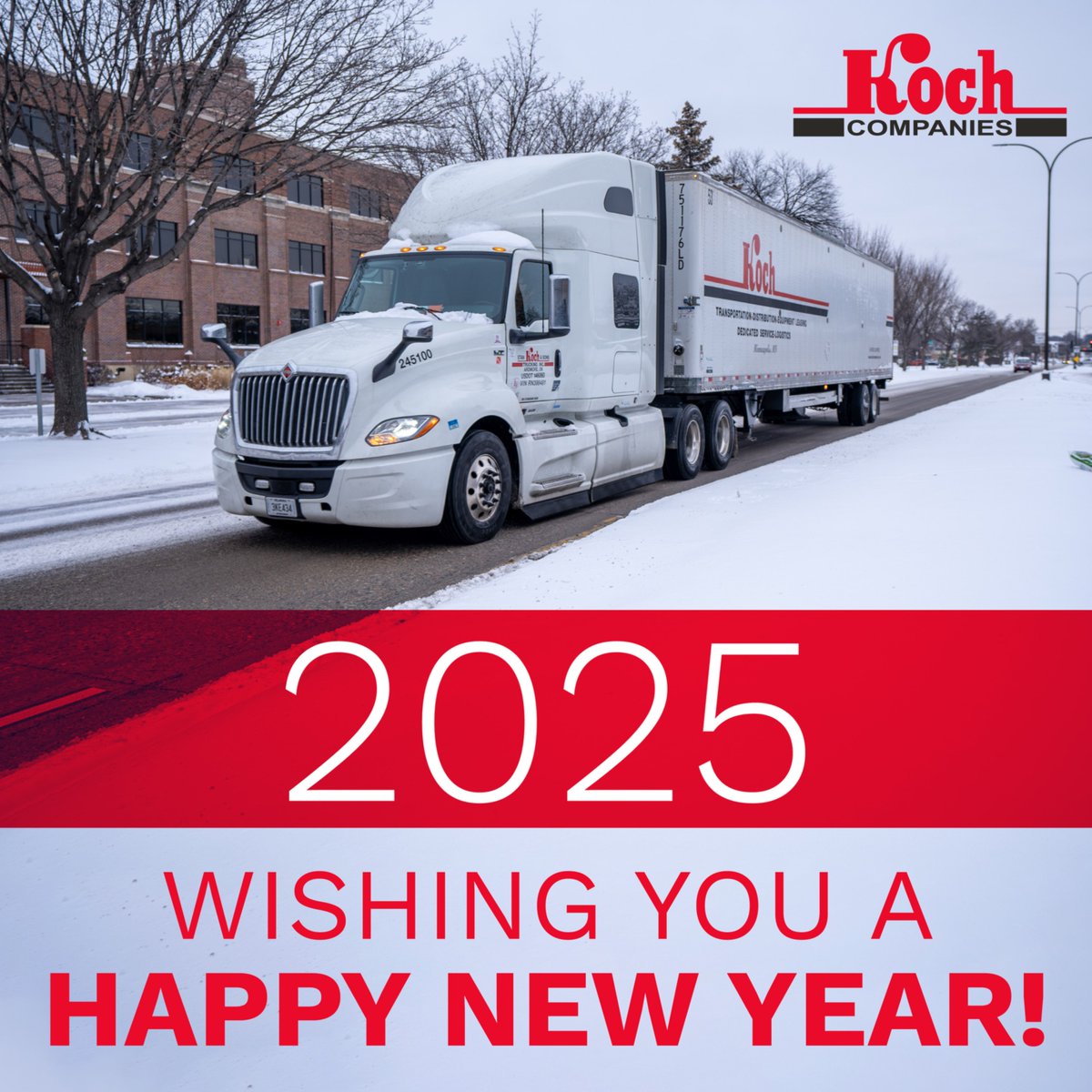 Happy New Year from everyone here at Koch! Keep on trucking into the new year! 🚚 #trucking #trucks #truck #truckdriver #trucker #logistics #trucklife #truckinglife #transport #trucknation #bigrig #truckdaily #truckdrivers #truckin #truckingindustry