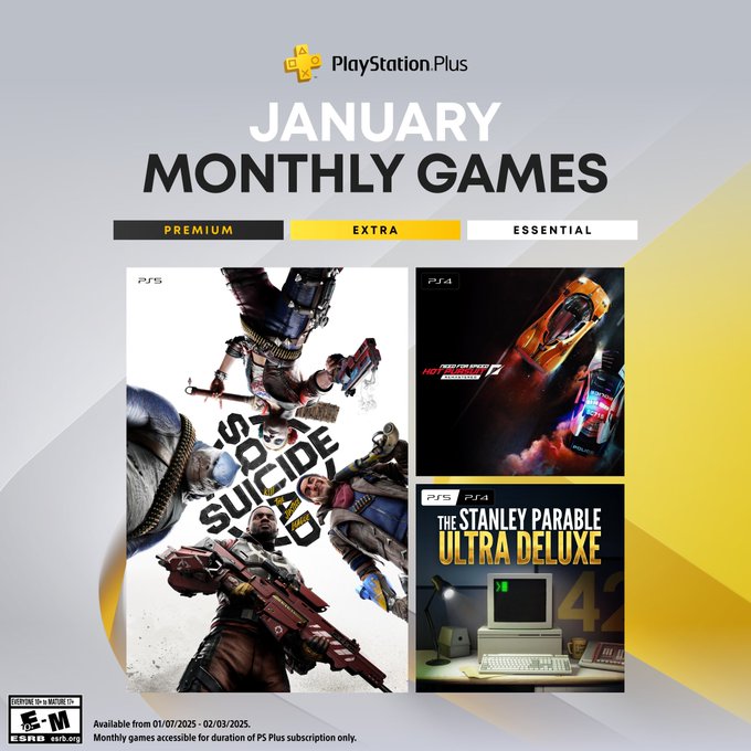 Available from 01/07/2025 - 02/03/2025.
Monthly games accessible for duration of PS Plus subscription only.
