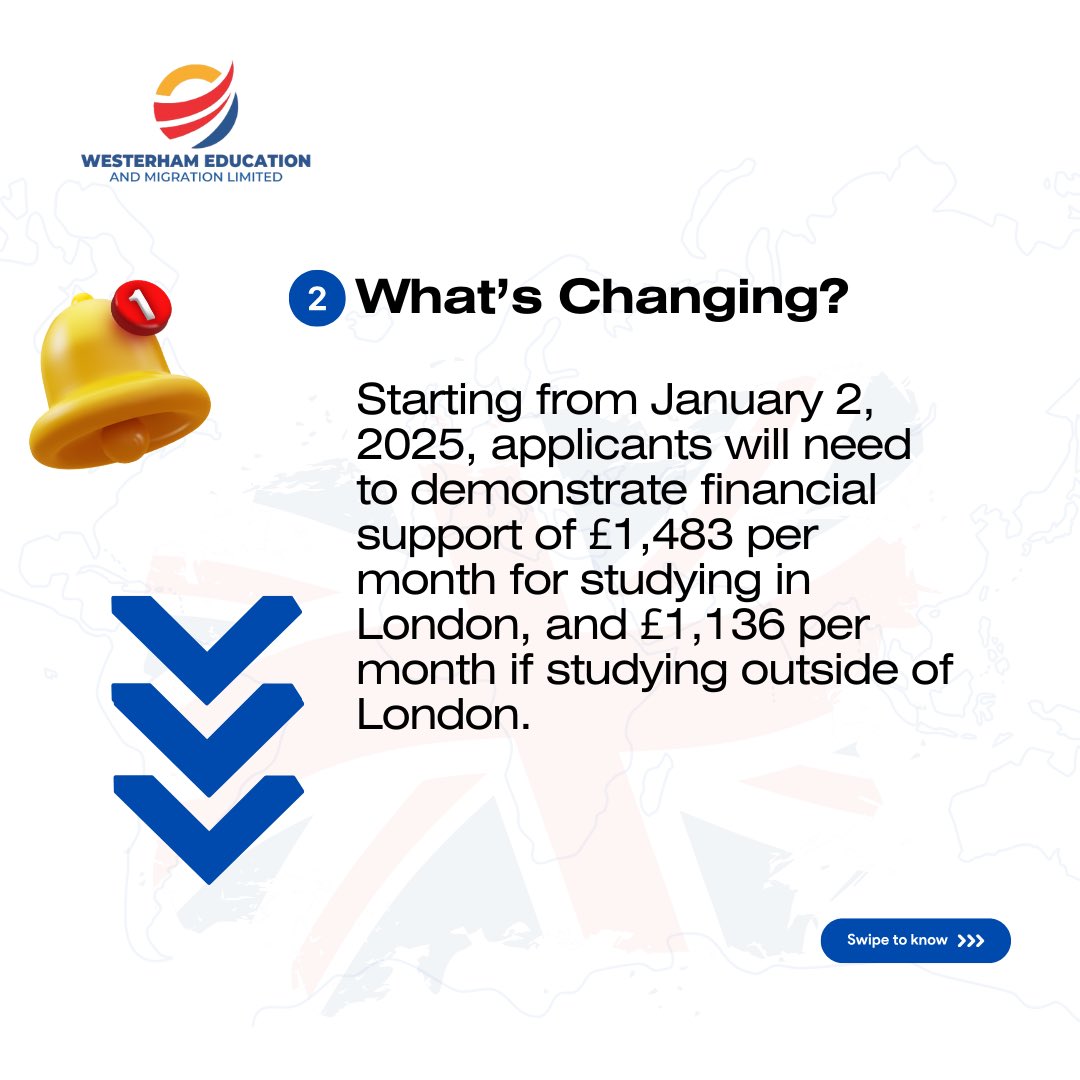 westerhamedu's tweet image. The UKVI has announced an increase in proof of funds requirements for 2025!

Don’t let this catch you off guard—ensure your application is airtight with our guidance. 

#westerhameducation
#migratewithus #migrationtips #ukstudyvisa🇬🇧 #ukmigration

instagram.com/p/DDzw4jAAQ_y/…