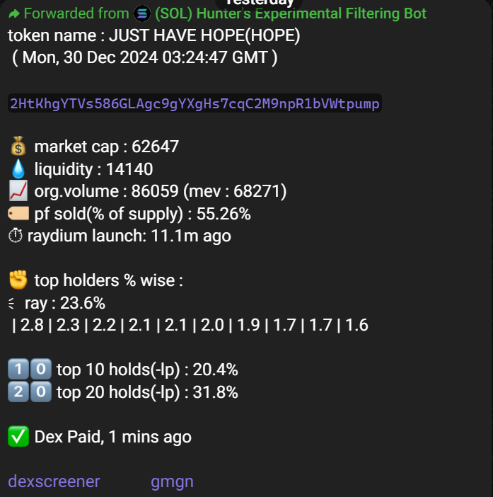 thehunterbaker's tweet photo. new year but same old bangers by the bot!
#fapcoin $hope $bun #2077 #buttcoin $orva $km $keeper $miku $qforge #ballsack #levcoin $if $apc $qami $cooked $rmt $tmax $gib $hypu #anuscoin $kek $aicmp $poe $spawn $duel etc
bot updates: https://t.co/EAEvgXXsRK
not financial advice! https://t.co/QuzNcUDUhS