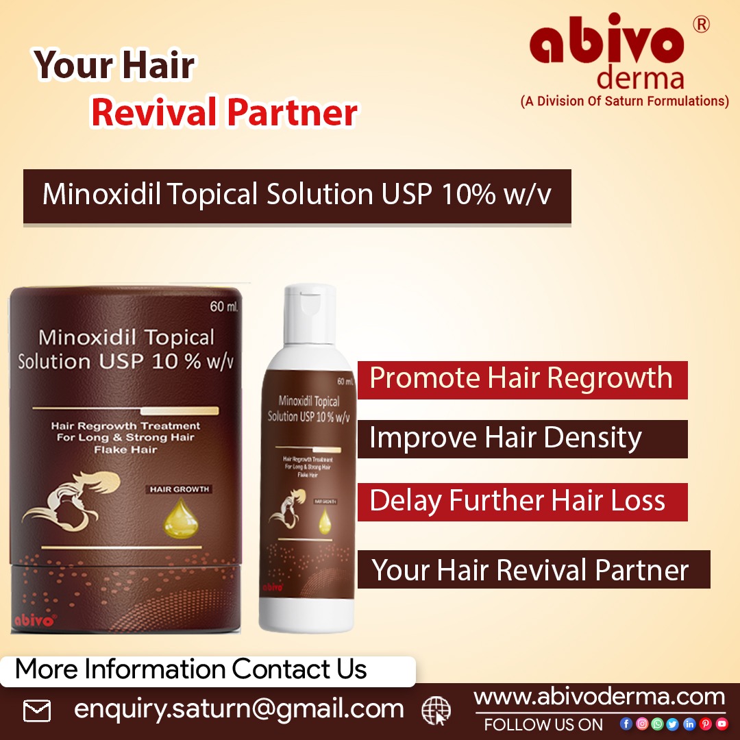 SaturnFormulat5's tweet image. #MinoxidilTopicalSolution10% from #abivoDerma a division of #SaturnFormulations!
✔️Boosts #HairRegrowth
✔️Reduces #HairFall
Available in #DermaPCDFranchise &amp;amp; #ThirdPartyManufacturing!
📩 DM us for details
🌐 saturnformulations.in/minoxidil-topi…
#pcdpharmafranchise