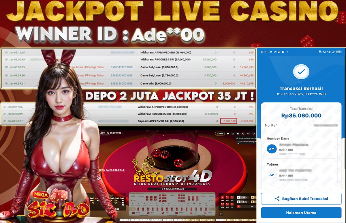 restoslot4d_com's tweet photo. modal deposit 2 jt meledak 35 juta dibayar lunas tanpa drama !!!! tidak ada kemenangan tanpa tindakan, karena siapa pun bisa merasakan kemenangan bermain di Restoslot4D.

link alternatif > https://t.co/jyTTkWnNq9 https://t.co/VhkPPHGITp