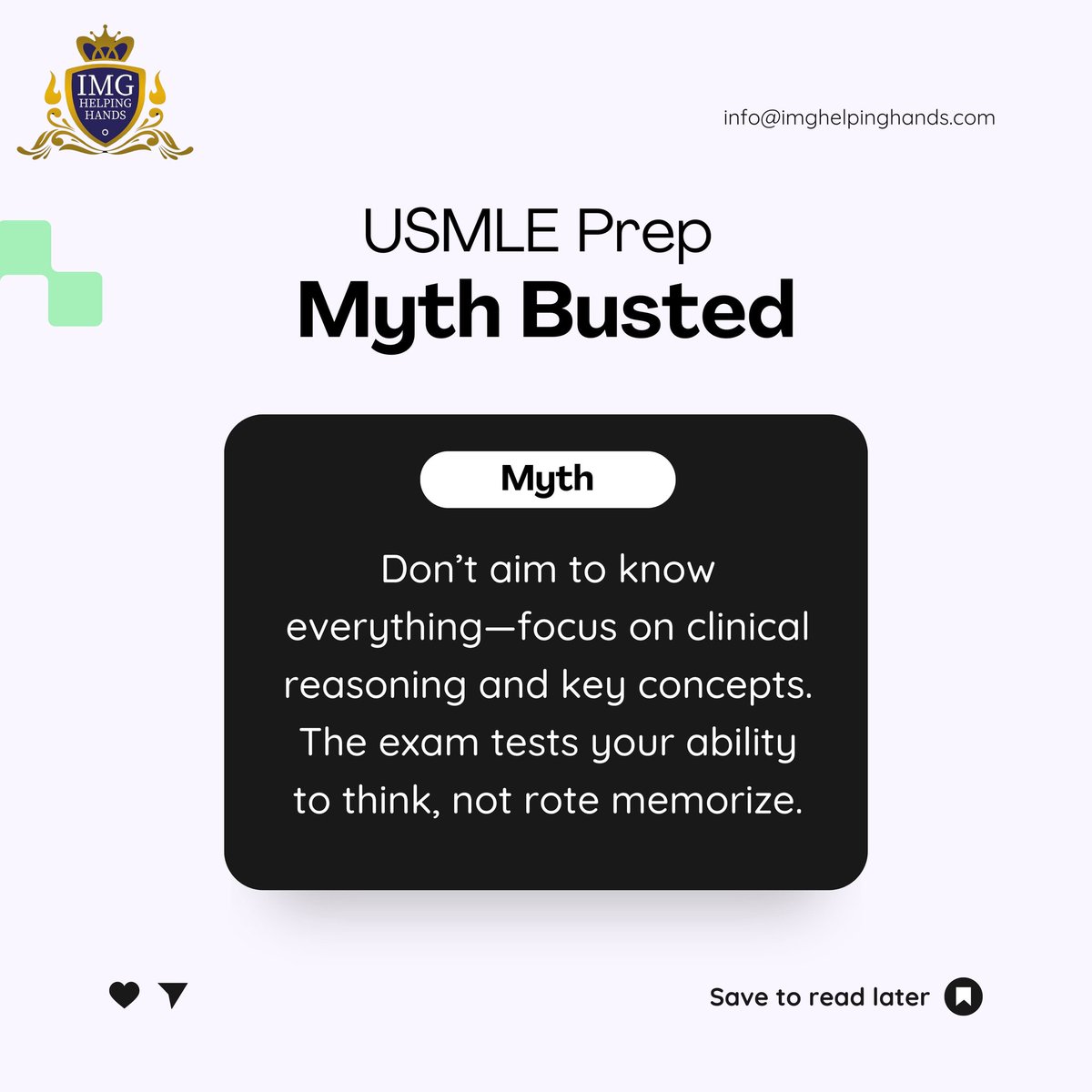imghelpinghand's tweet photo. USMLE Prep Myth Busted
Don’t aim to know everything—focus on clinical reasoning and key concepts.
The exam tests your ability to think, not rote memorize.
#USMLE #USMLEstep1tips #USMLEresources #USMLEsuccess #USMLEprep https://t.co/2nDW2JtaKV