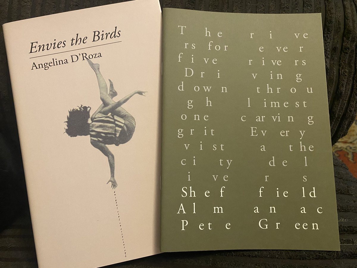 Fee Hutch (she/her) (@feehutch) on Twitter photo Starting the #NewYear2025 correctly with a delivery from <a href="/LongbarrowPress/">Longbarrow Press</a>
Got both the Sheffield Almanac by Pete Green & <a href="/AngelinaDRoza/">Angelina D'Roza</a> debut collection too.
Bring on another year of indie presses publishing excellent stuff - & me buying them obviously 😁 Starting the #NewYear2025 correctly with a delivery from <a href="/LongbarrowPress/">Longbarrow Press</a>
Got both the Sheffield Almanac by Pete Green & <a href="/AngelinaDRoza/">Angelina D'Roza</a> debut collection too.
Bring on another year of indie presses publishing excellent stuff - & me buying them obviously 😁
