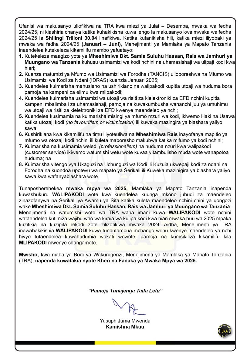 TRA Tanzania tweet media