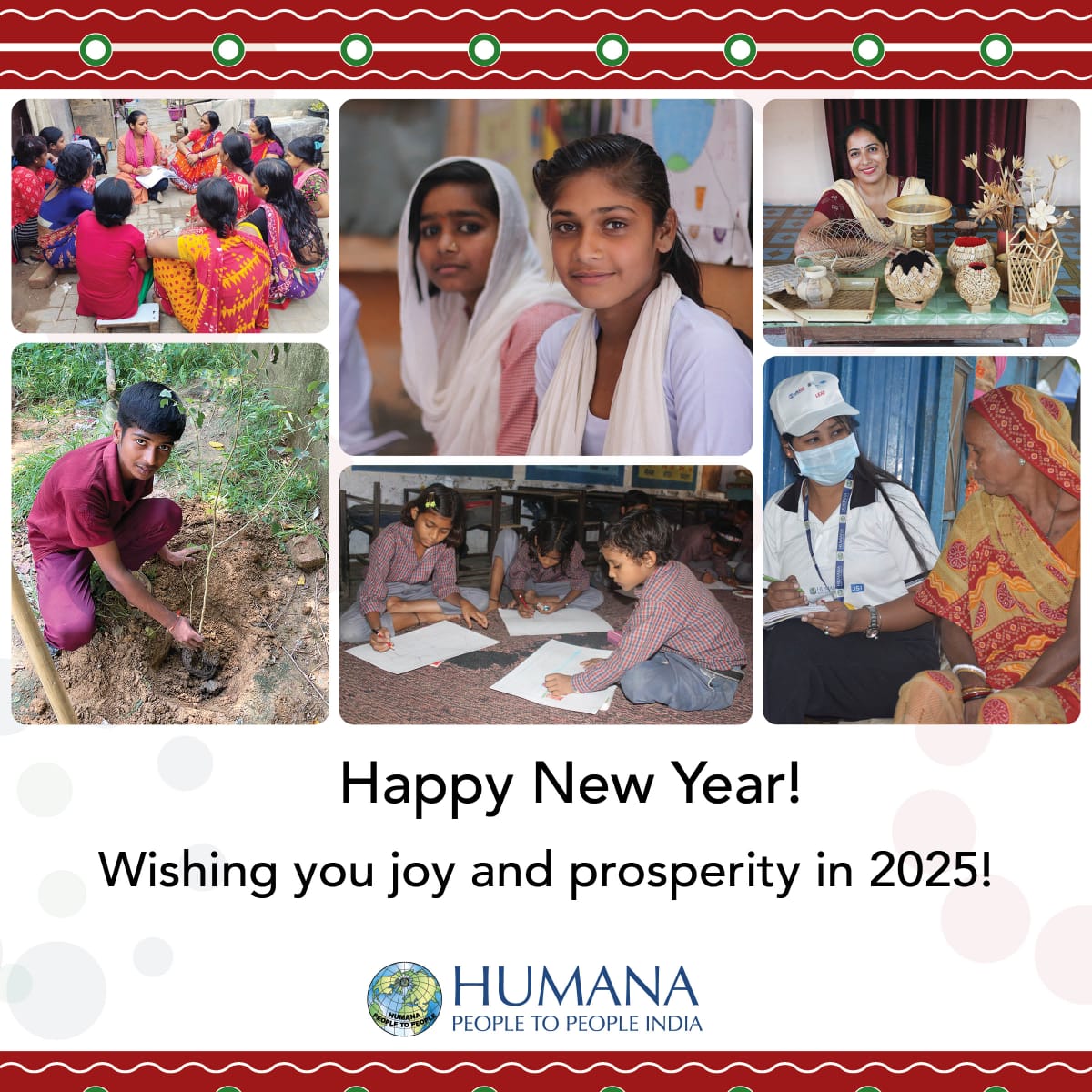 As we step into 2025, we at Humana People to People India wish you and your loved ones a joyful New Year.
People,
Participation,
Progress,
Together we bring the change!