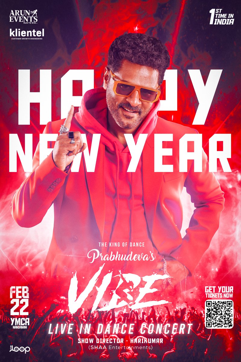 ArunEvents (@aruneventsoffl) on Twitter photo Joining the βVIBEβ with the master <a href="/PDdancing/">Prabhudheva</a> can be the first of all the plans you have for 2025. β€
Happy New Year, makkaley π«
Ticket Link : linktr.ee/Arun_Events
π Date: February 22nd
π Venue: YMCA, Nandanam
<a href="/aruneventsoffl/">ArunEvents</a> #Hari <a href="/theloophere/">The Loop</a>
#Vibe #LiveInDanceConcert Joining the βVIBEβ with the master <a href="/PDdancing/">Prabhudheva</a> can be the first of all the plans you have for 2025. β€
Happy New Year, makkaley π«
Ticket Link : linktr.ee/Arun_Events
π Date: February 22nd
π Venue: YMCA, Nandanam
<a href="/aruneventsoffl/">ArunEvents</a> #Hari <a href="/theloophere/">The Loop</a>
#Vibe #LiveInDanceConcert