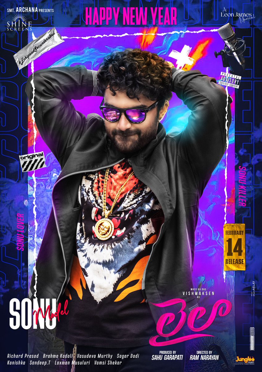 VishwakSen (@vishwaksenactor) on Twitter photo Sonu Model from #Laila wishes you all a very Happy New Year 🤙😎
Cheers to an Echipaad 2025 🍻
Don't forget to groove to the VIBE ANTHEM of #SonuModel 💥💥
▶️ youtu.be/wmSWd7TQGwg
GRAND RELEASE WORLDWIDE ON FEBRUARY 14th 🌹
#EchipaadSecunderabad <a href="/RAMNroars/">Ram Narayan</a> #AkankshaSharma Sonu Model from #Laila wishes you all a very Happy New Year 🤙😎
Cheers to an Echipaad 2025 🍻
Don't forget to groove to the VIBE ANTHEM of #SonuModel 💥💥
▶️ youtu.be/wmSWd7TQGwg
GRAND RELEASE WORLDWIDE ON FEBRUARY 14th 🌹
#EchipaadSecunderabad <a href="/RAMNroars/">Ram Narayan</a> #AkankshaSharma