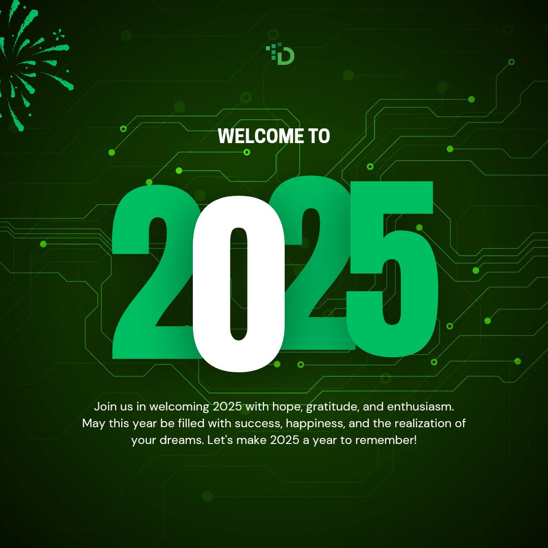 TechDreal's tweet image. New Year, new opportunities to make a difference! 🚀✨ Let’s redefine tech in 2025 and drive impactful change. Happy New Year from Techdreal!