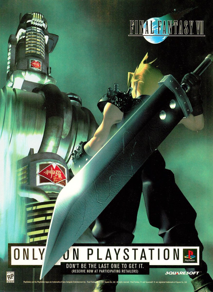 VideoArtGame's tweet photo. Final Fantasy VII ad (1997) https://t.co/Gw4YQuAhni