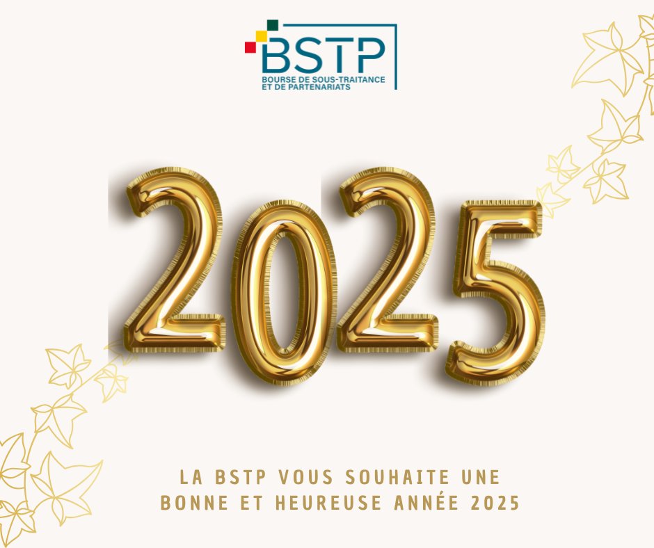 𝐁𝐨𝐧𝐧𝐞 𝐞𝐭 𝐇𝐞𝐮𝐫𝐞𝐮𝐬𝐞 𝐀𝐧𝐧𝐞́𝐞 𝟐𝟎𝟐𝟓 !

La BSTP vous présente ses meilleurs vœux. Que cette année soit synonyme de réussite, d’opportunités et de collaborations fructueuses.

#BSTP #ContenuLocal #BonneAnnée2025