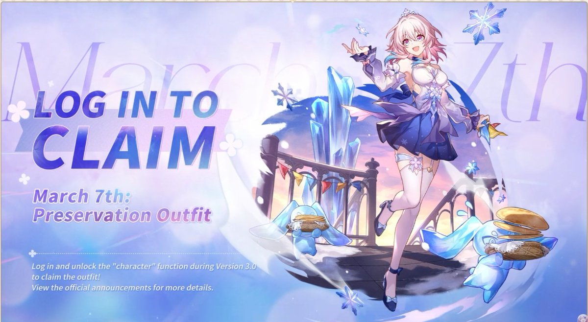 FREE MARCH 7TH SKIN FOR HSR 3.0 (PRESERVATION ONLY?)