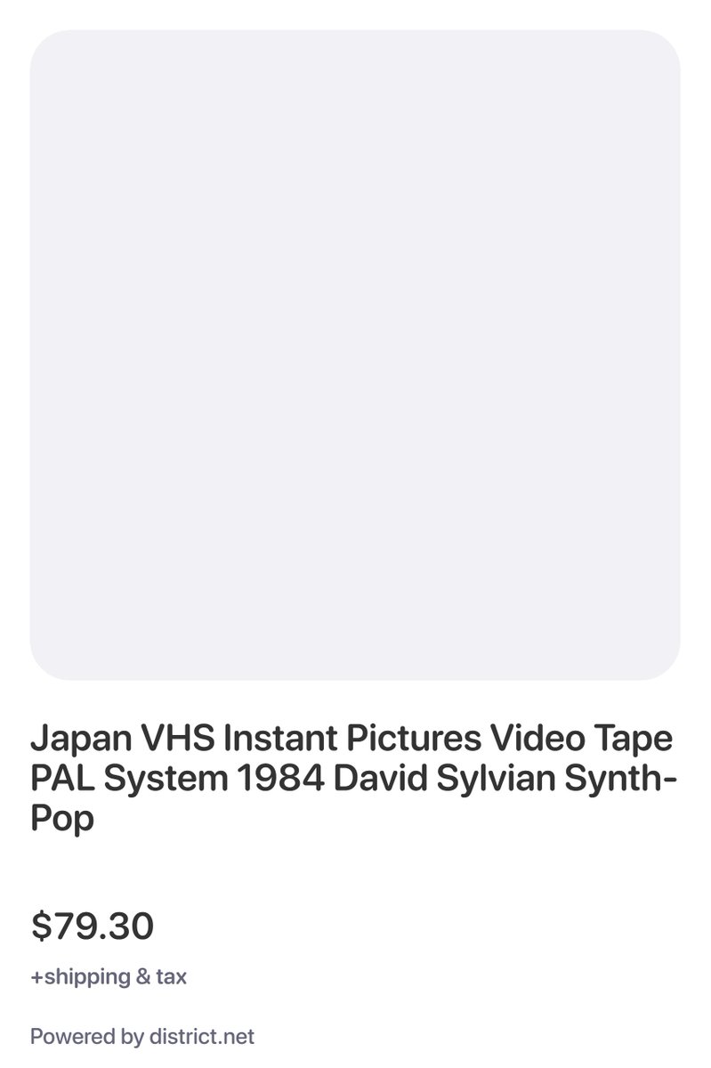 Japan VHS Instant Pictures Video Tape PAL System 1984 David Sylvian Synth-Pop #claim 52147: Follow and reply with #claim to purchase!
