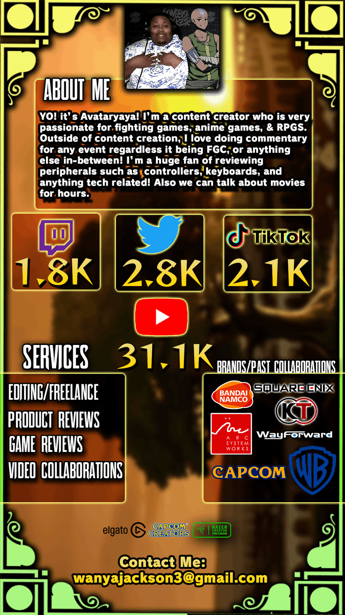 avataryaya_'s tweet image. Hey Everyone! It&apos;s yaya here &amp;amp; lets start with a BANG

ICYMI: I&apos;m a creative who covers fighting games, anime games, &amp;amp; whatever else in-between! I love reviewing peripherals. video games, and doing commentary for any events (especially FGC related)

YT: youtube.com/@Avataryaya 🔥…